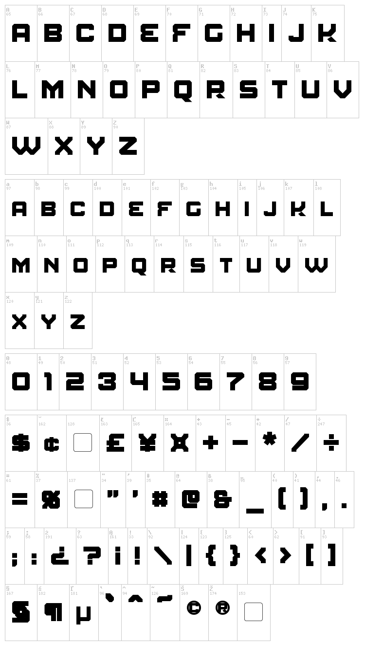 Amuro font map